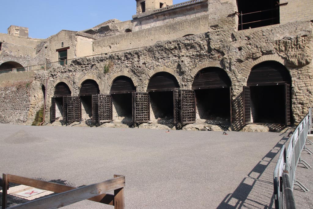 Herculaneum. October 2023.
Looking north-west across beachfront towards “boatsheds”, under the Sacred Area. Photo courtesy of Klaus Heese.